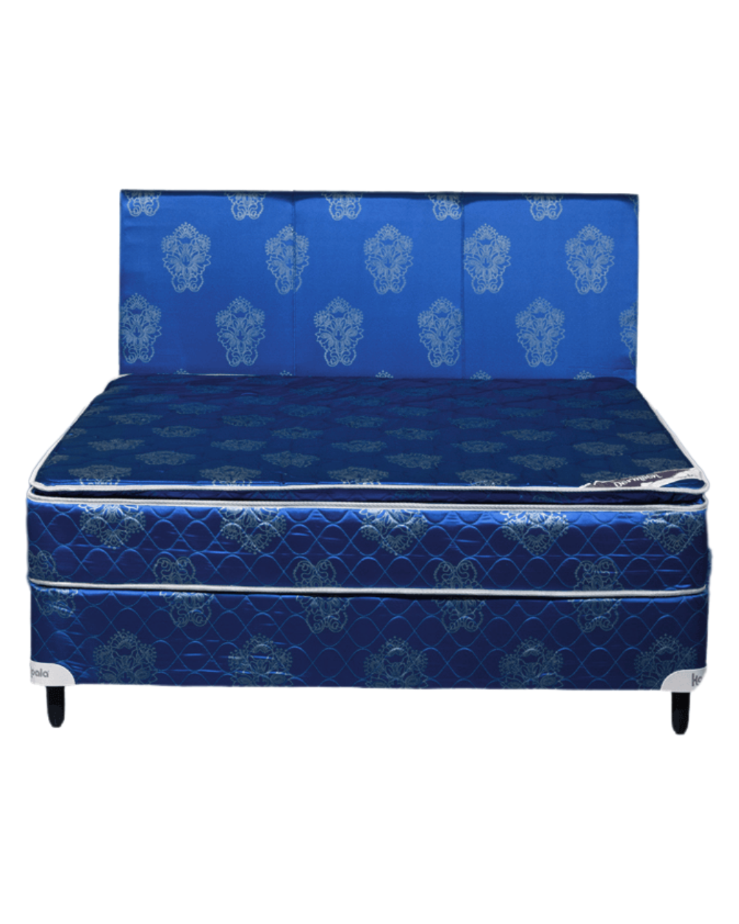 SOMIER KOALA CON PILLOW 160*200 AZUL C/CABECERA S/MESITAS