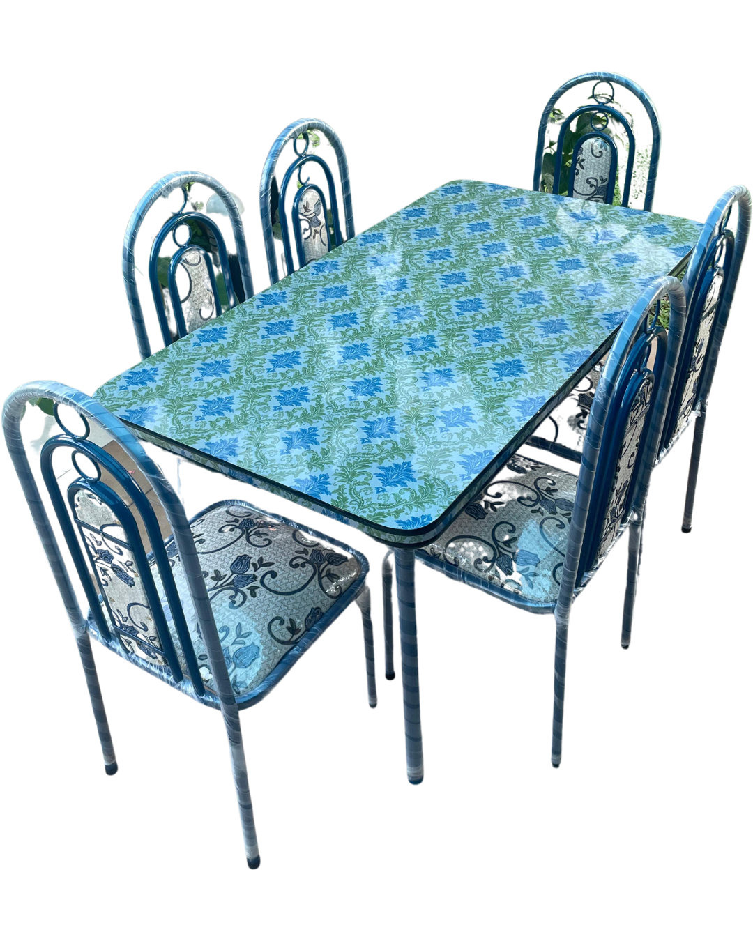 JUEGO COMEDOR TAP. GRANDE DE 6 RECTANGULO