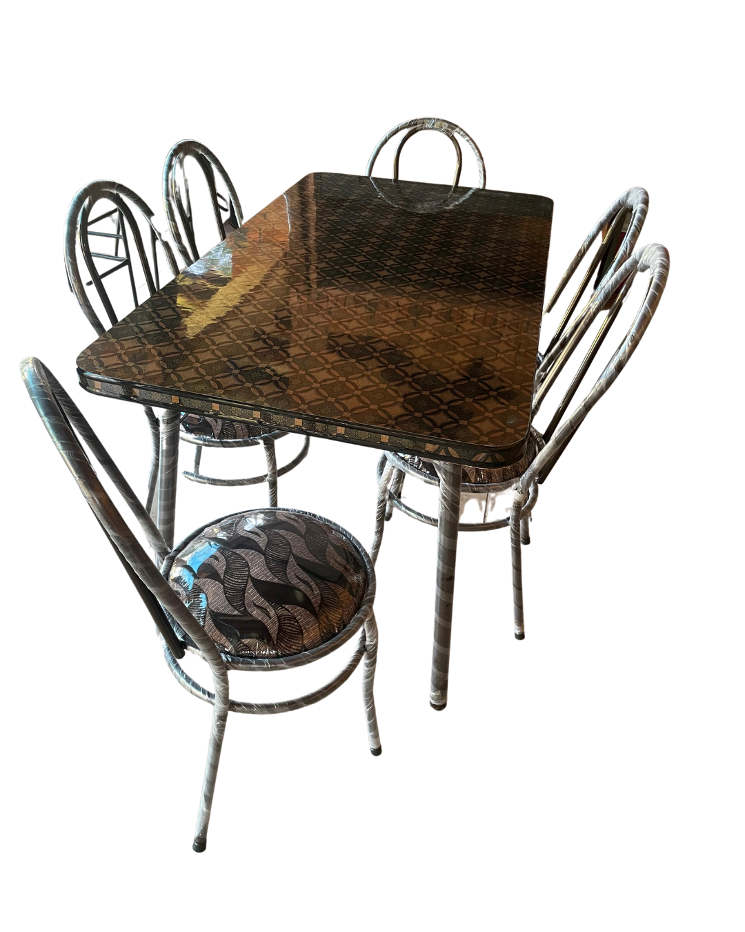 JUEGO COMEDOR TAP. CHICO DE 6 RECTANGULO