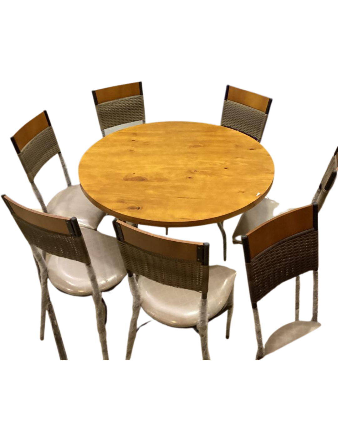 JUEGO DE MESA LISBOA REDONDA CON 6 SILLAS NF