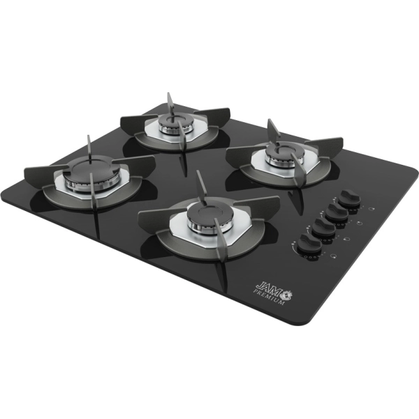 COCINA ANAFE JAM 4H PREMIUM EMPOTRABLE NEGRO C/PARRILLA HIERRO FUNDIDO