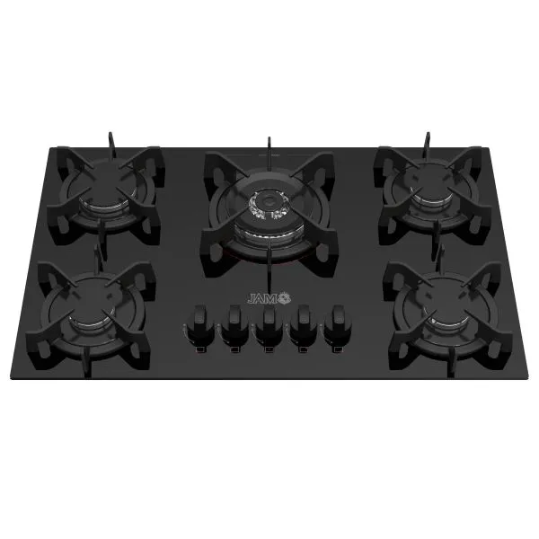 COCINA ANAFE JAM 5H PREMIUM EMPOTRABLE NEGRO C/PARRILLA HIERRO FUNDIDO