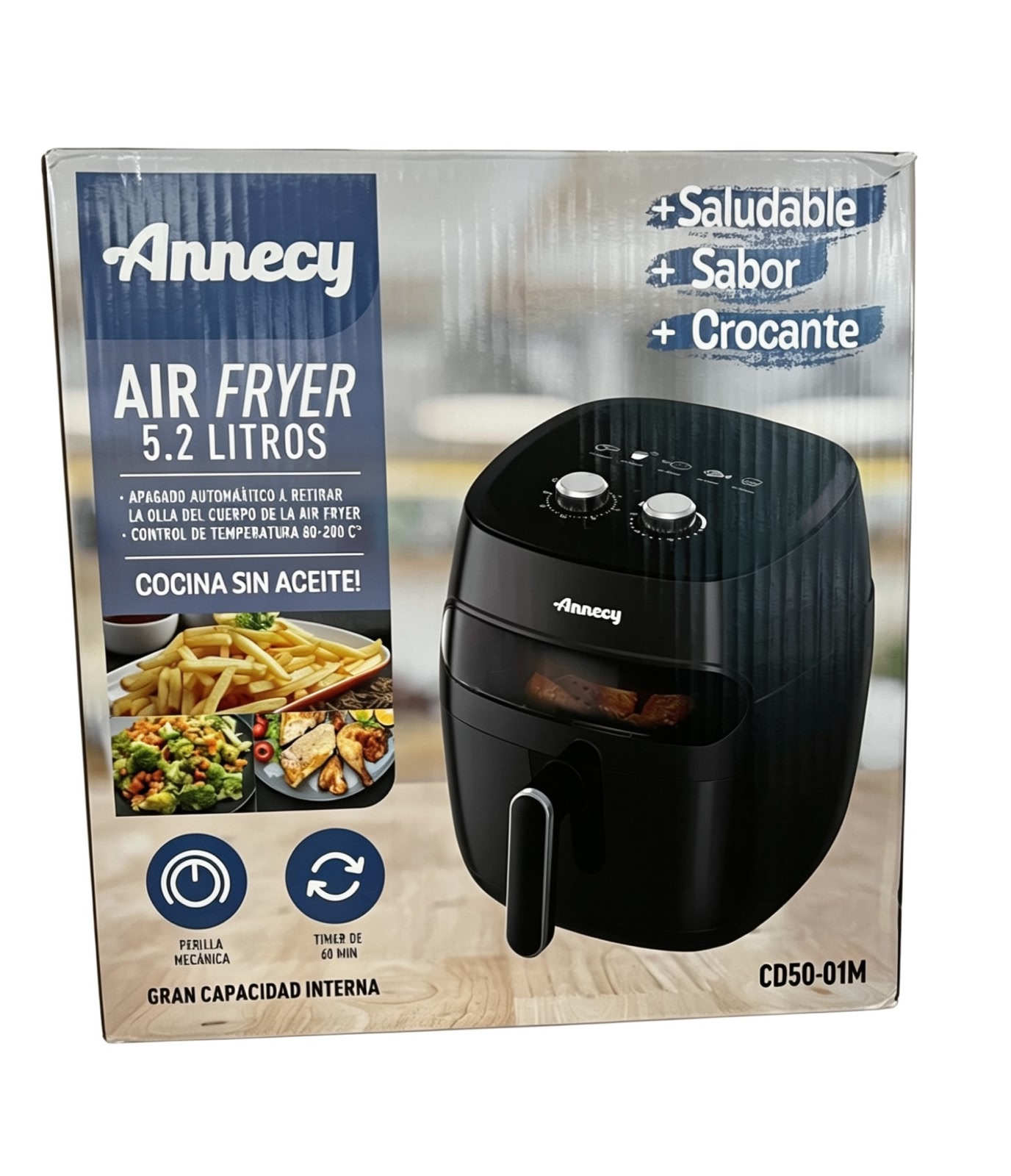 AIR FRYER 5.2L 1350W PERILLA MECANICA C/ VISOR ANNECY CD50-01M