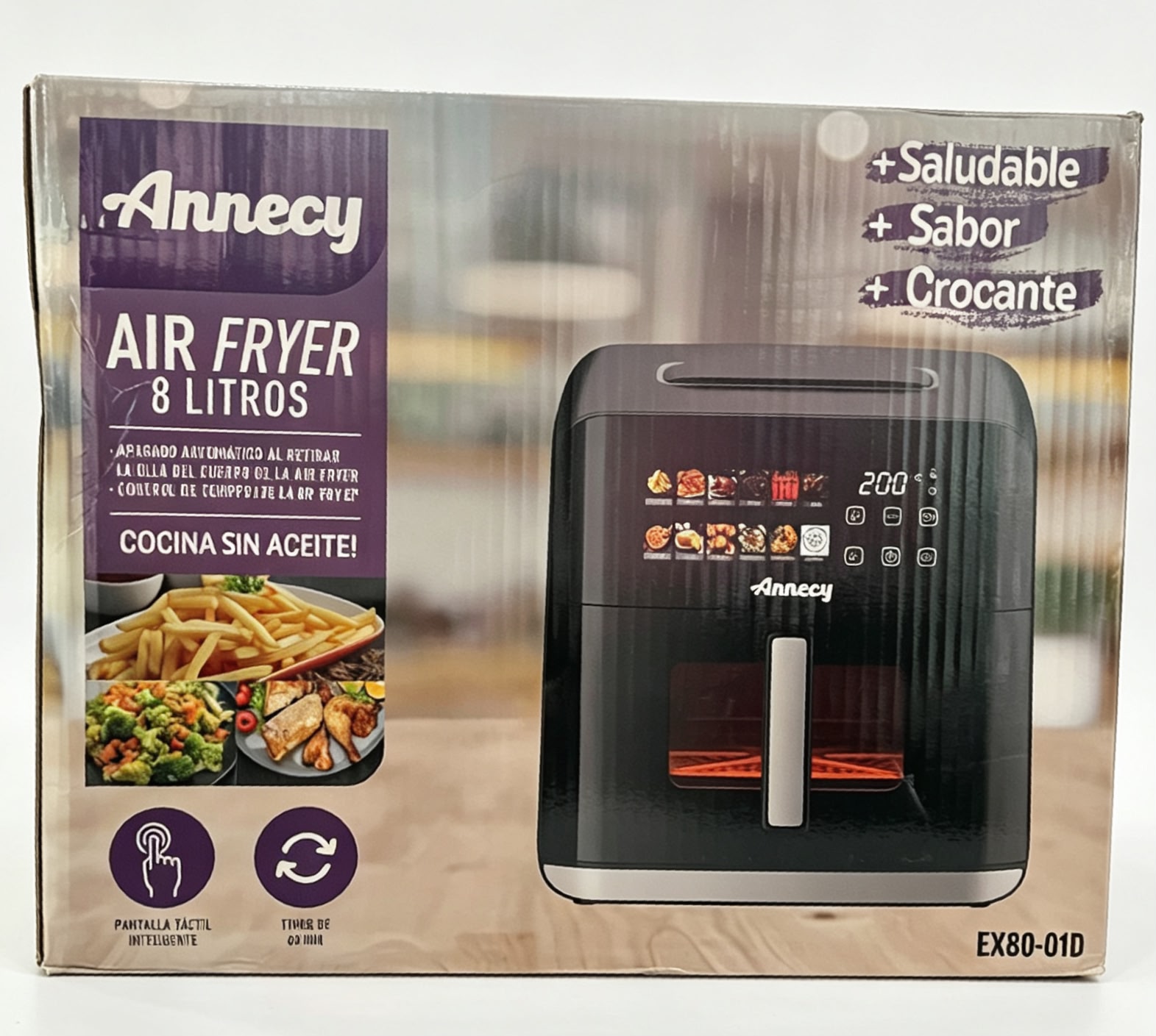 AIR FRYER 8L 1800W TACTIL C/VISOR ANNECY EX80-01D