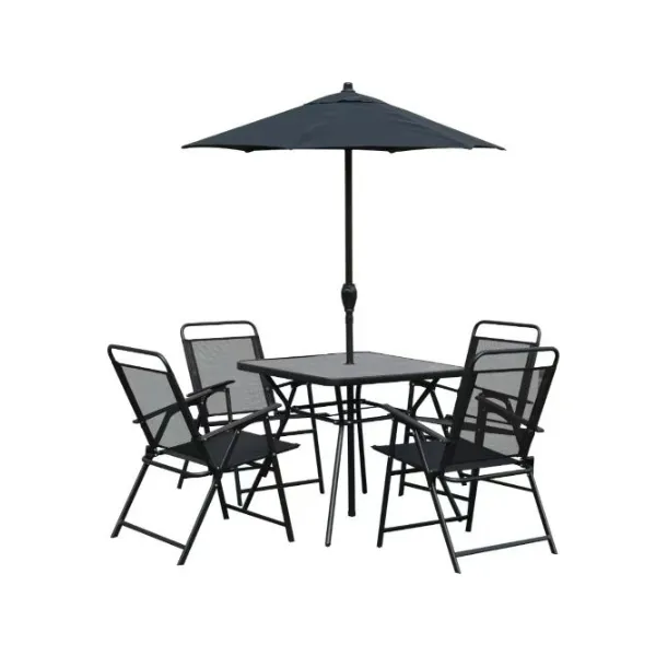 JUEGO JARDIN 6PZAS NEGRO (SOMBRILLA) GOLEADER