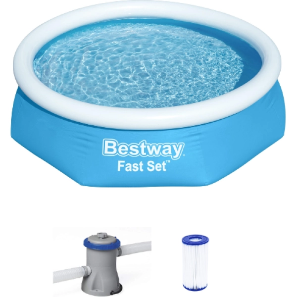 PISCINA BORDE INFLABLE 244X61CM 1880LTS CON DEPURADOR BESTWAY