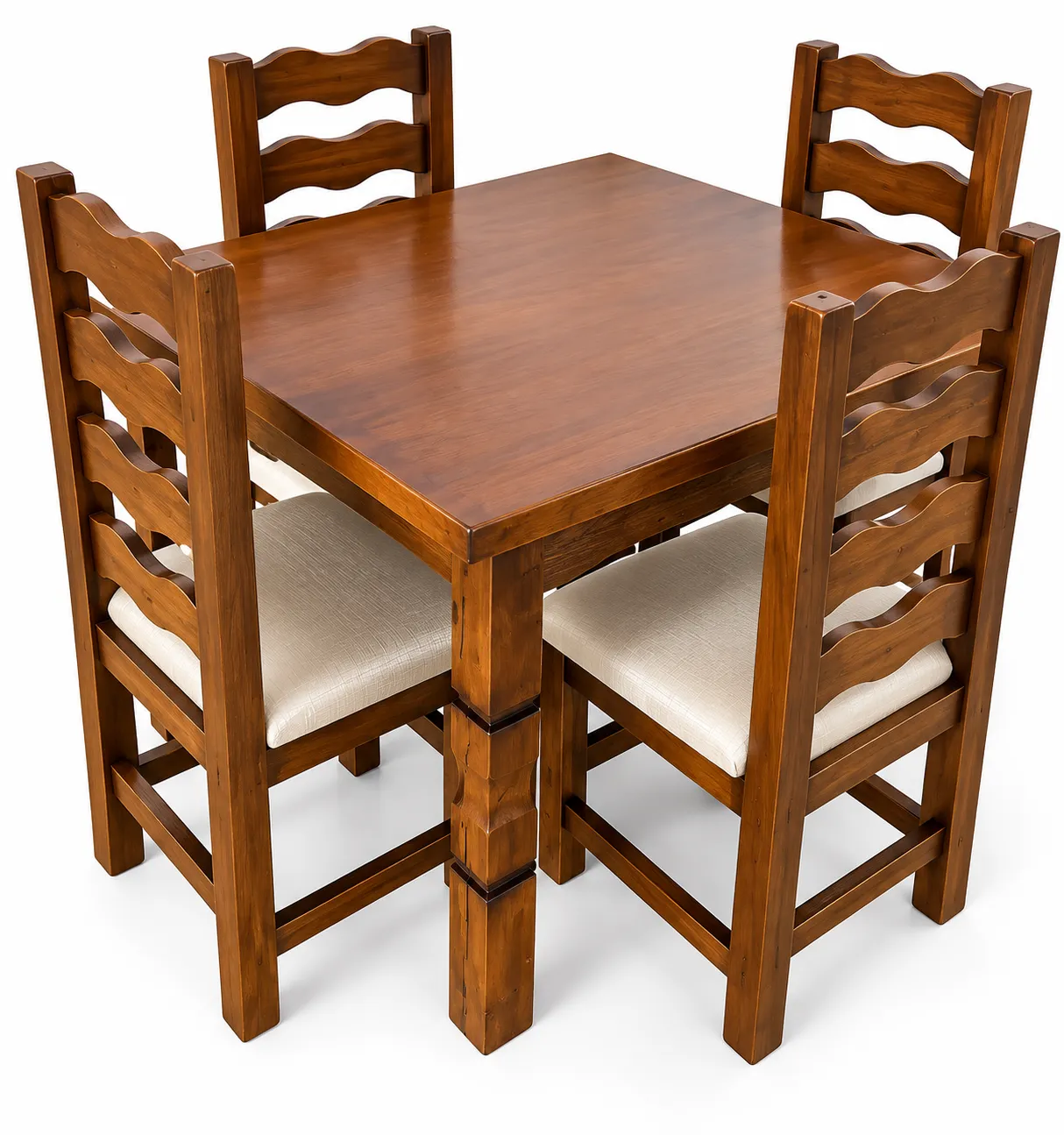 JUEGO DE COMEDOR DE 4 SILLAS LAPACHO