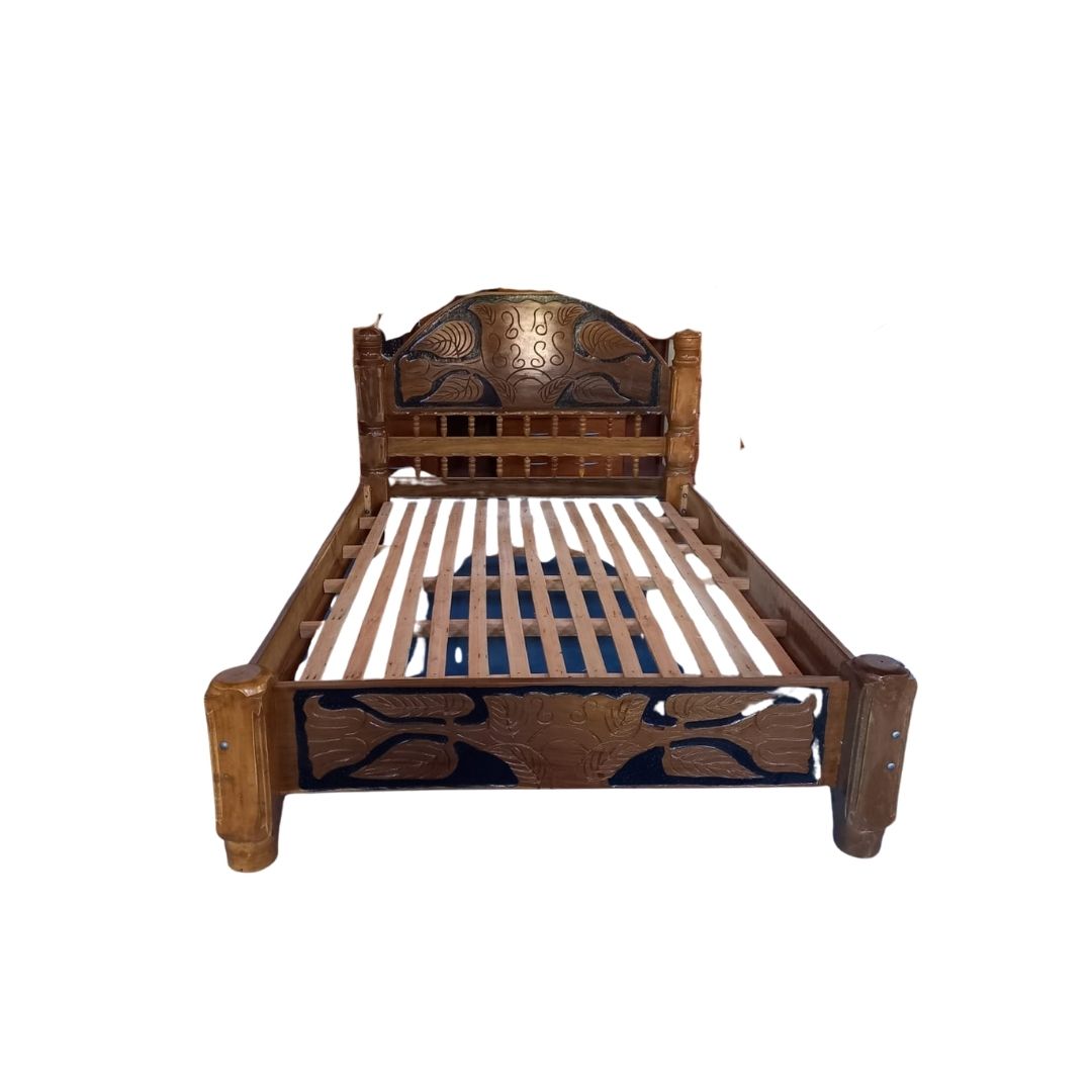 CAMA DE MADERA RUSTICO 140*190 GRANDE