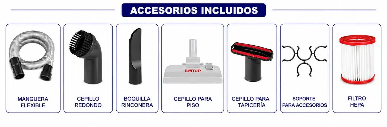 ASPIRADORA 2000W 2.5L+ACC EMTOP, imagen 2