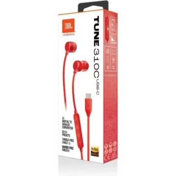 AURICULAR JBL T310 USB-C ROJO