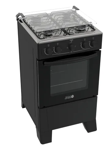 COCINA A GAS JAM COMBI 4H CON HORNO ELECTRICO COLOR NEGRO