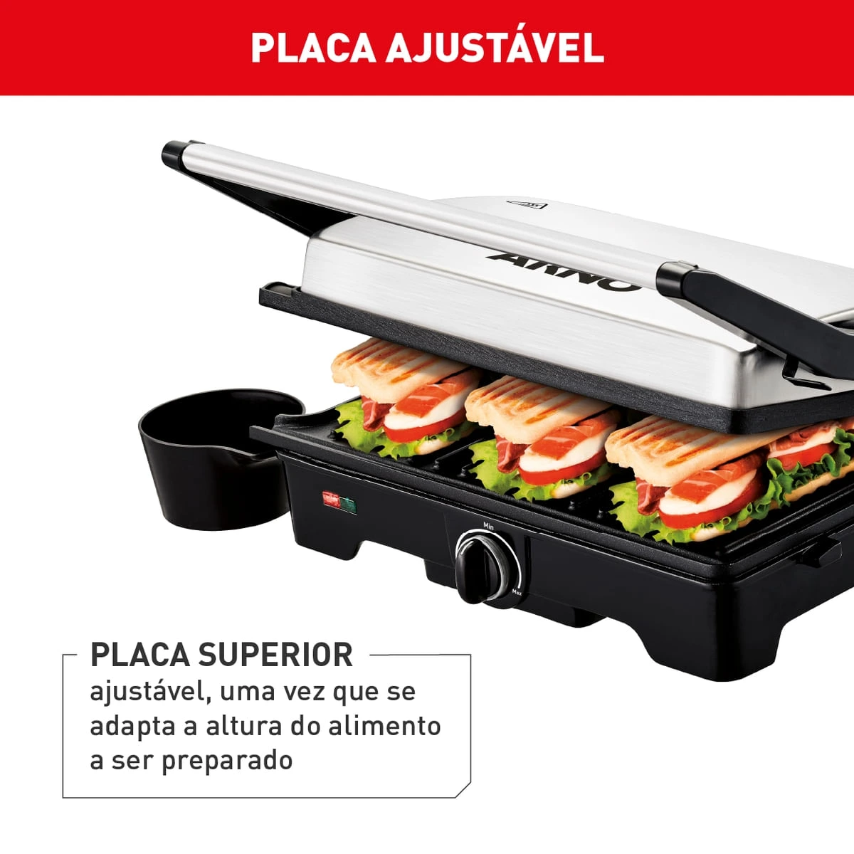 SANDWICHERA GRILL DUAL ARNO GNOX INOX, imagen 4
