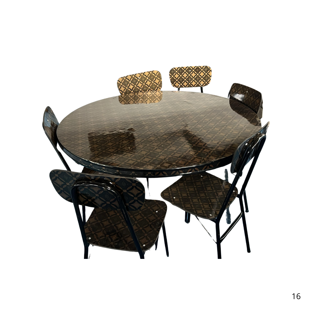 JUEGO COMEDOR FORMICA DE 6 REDONDO