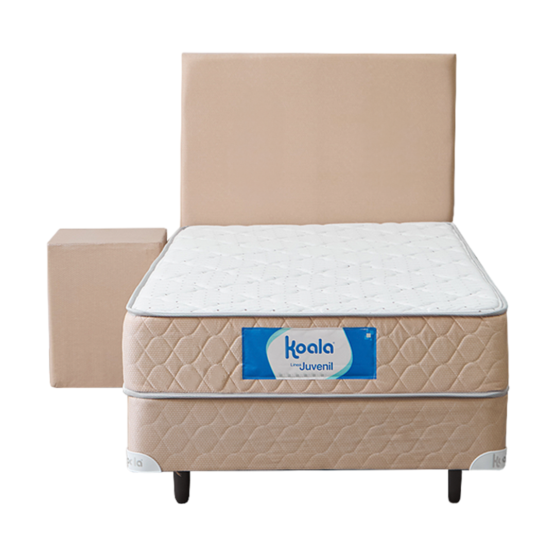 SOMIER KOALA JUVENIL 100 X 190 COLOR BEIGE CON MESITA