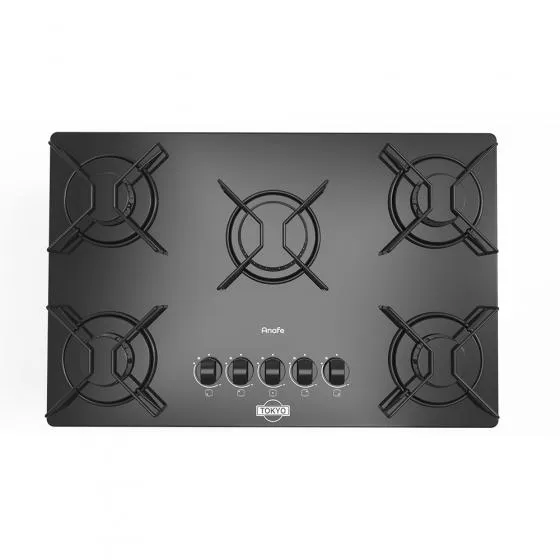 ANAFE TOKYO A GAS CHEF5 5H VIDRIO TEMPLADO C/ENCENDIDO