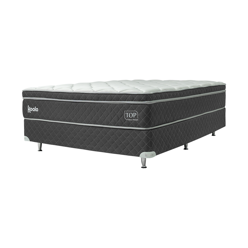 SOMMIER KOALA TOP VISKO PK 140 X 190 GRIS C/CABECERA SIN MESITAS